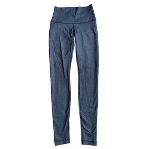 Lululemon Wunder Under Denim Luon Roll Down Waist Blue Sz 2? Rare
